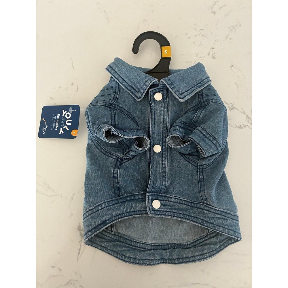 YOULY The Hipster Dog Denim Jacket Size Small Blue Pet Coat New With Tags